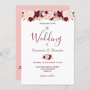 Invitation Mariage floral de Bourgogne