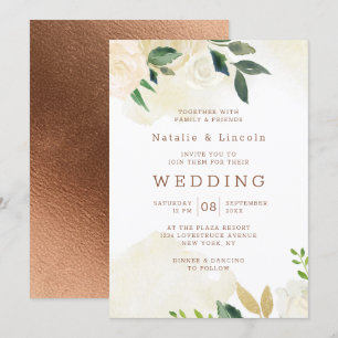 Invitation Mariage Floral de Campagne Rustique Frais de Ferme