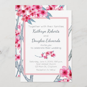 Invitation Mariage floral de cerise en fleurs