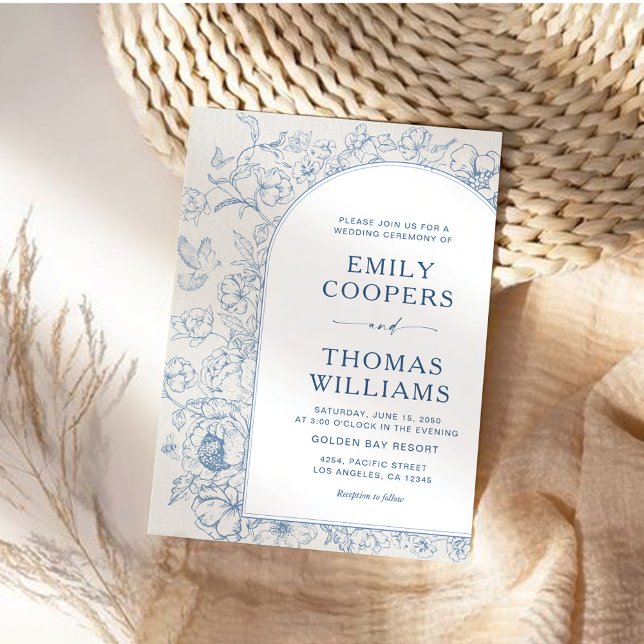 Invitation Mariage floral de Chinoiserie (Créateur téléchargé)