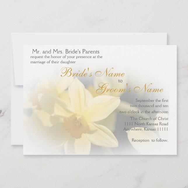 Invitation Mariage floral de Daffodils (Devant)