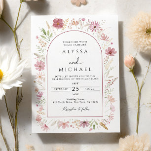 Invitation Mariage Floral de Fleur Sauvage d'Automne