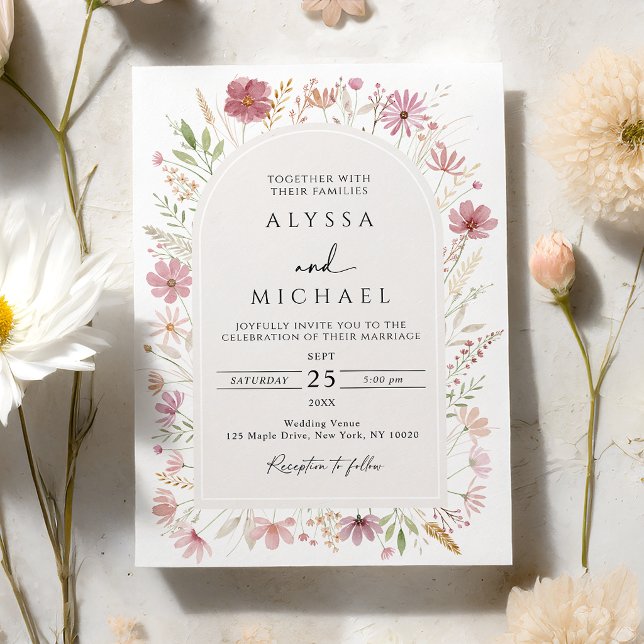 Invitation Mariage Floral de Fleur Sauvage d'Automne (Créateur téléchargé)