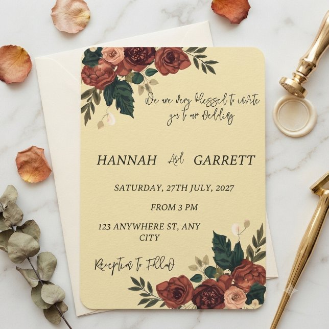 Invitation Mariage Floral de Jardin Romantique  (Créateur téléchargé)