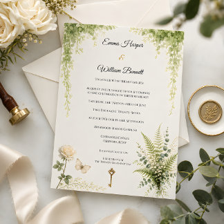 Invitation Mariage Floral de Jardin Secret de Luxe