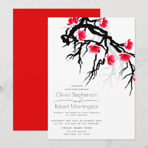 Invitation Mariage   Floral de la branche florale japonaise