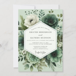 Invitation Mariage Floral de la Forêt d'Émeraude