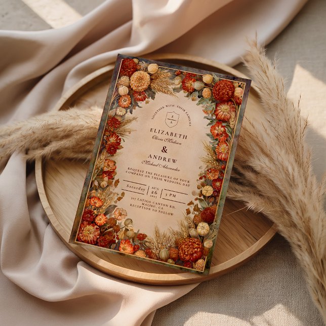 Invitation Mariage Floral de la Moisson d'Automne (Créateur téléchargé)