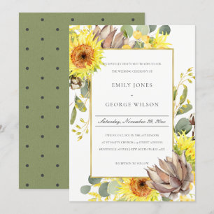 Invitation Mariage FLORAL DE LA PINE EUCALYPTUS DE LA PNEUVE 