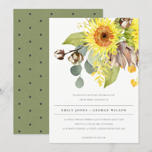 Invitation Mariage FLORAL DE LA PINE EUCALYPTUS DE LA PNEUVE 