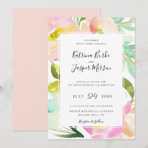 Invitation Mariage floral de la pinte de chair