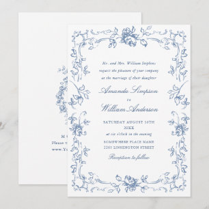Invitation Mariage Floral de la Renaissance