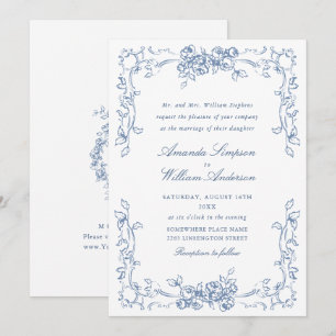 Invitation Mariage Floral de la Renaissance