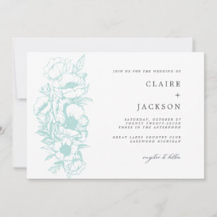 Invitation Mariage floral de l'anémone de Sage