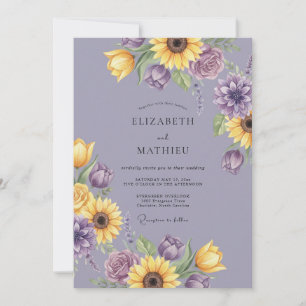 Invitation Mariage Floral de Lavande en Fleur