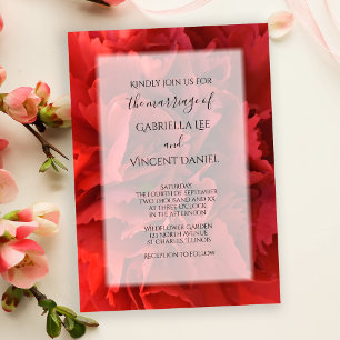 Invitation Mariage floral de l'oeillet rouge