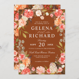 Invitation Mariage Floral de l'Olive Peach