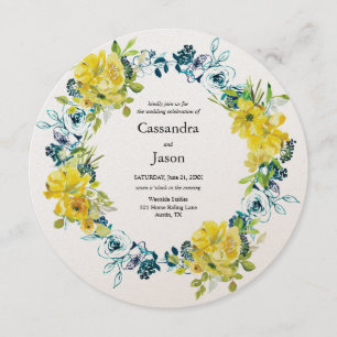Invitation Mariage floral de myrtille de citron