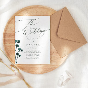 Invitation Mariage floral de neige d'hiver