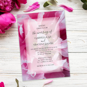 Invitation Mariage floral de Peony rose