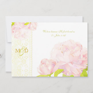 Invitation Mariage floral de pivoine de printemps