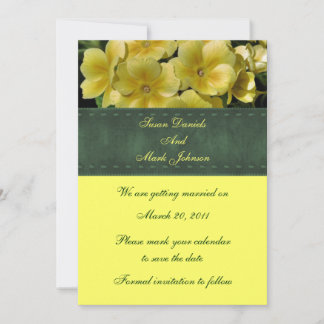 Invitation Mariage Floral De Primrose Jaune Sauvez La Date