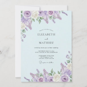 Invitation Mariage Floral de Printemps Doux Lavande