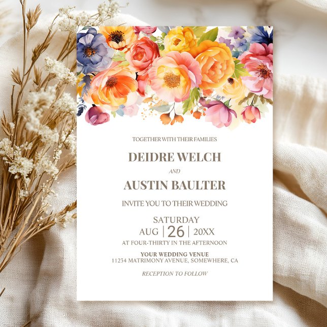 Invitation Mariage floral de printemps dynamique (Créateur téléchargé)