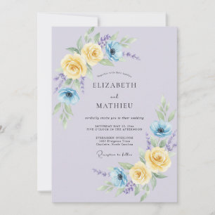 Invitation Mariage Floral de Printemps Radieux Lavande