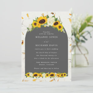 Invitation Mariage floral de tournesol botanique