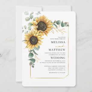 Invitation Mariage floral de tournesol moderne