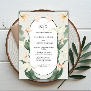 Invitation Mariage floral de tulipes botaniques à l'aquarelle