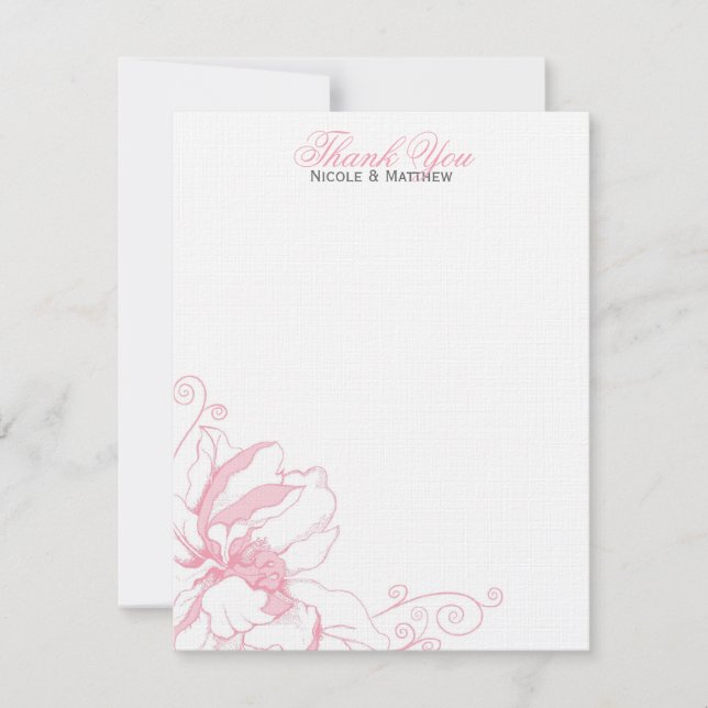 Invitation Mariage floral Delical Flat Merci Notes (Devant)