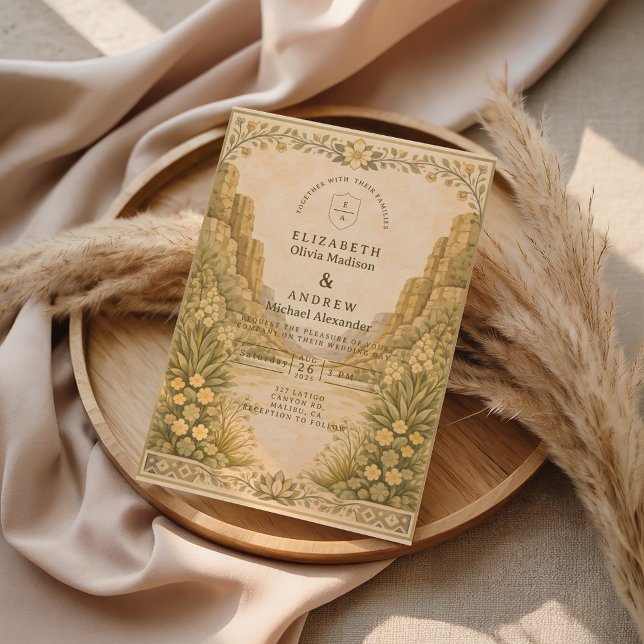 Invitation Mariage Floral Désertique du Sud-Ouest (Créateur téléchargé)