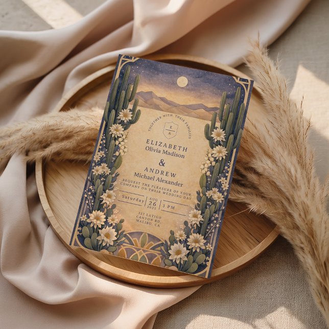Invitation Mariage Floral Désertique Terrien (Créateur téléchargé)