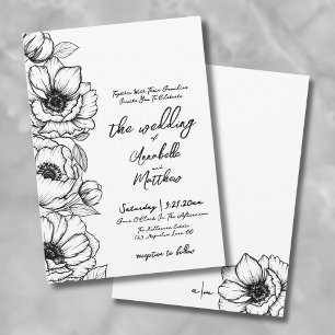 Invitation Mariage Floral Dessiné à la Main
