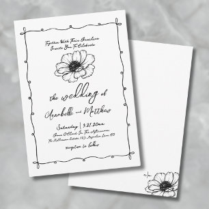 Invitation Mariage Floral Dessiné à la Main