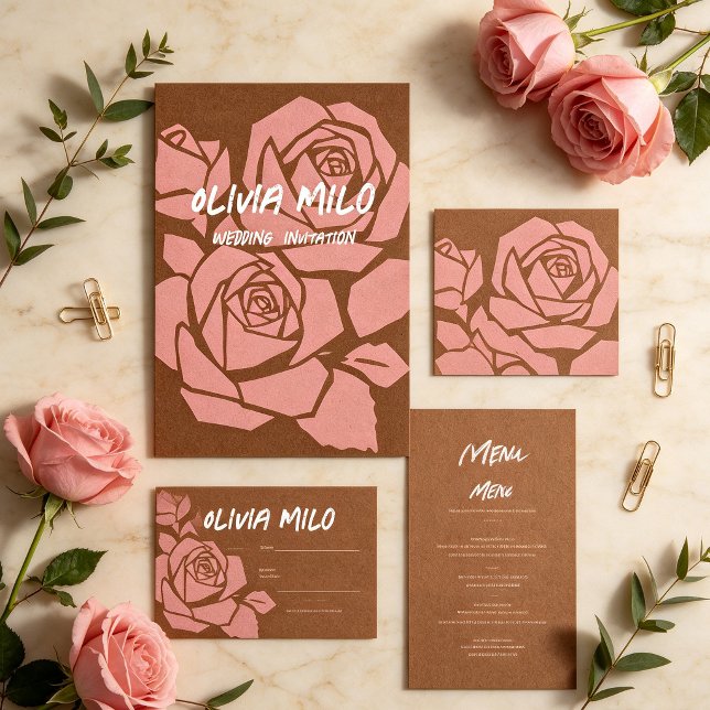 Invitation Mariage floral dessiné à la main moderne (Créateur téléchargé)