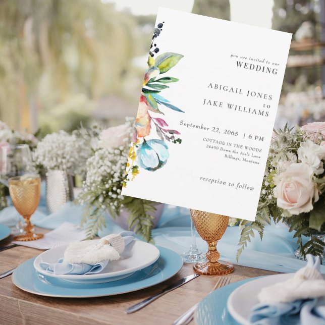 Invitation Mariage floral d'été coloré (Créateur téléchargé)