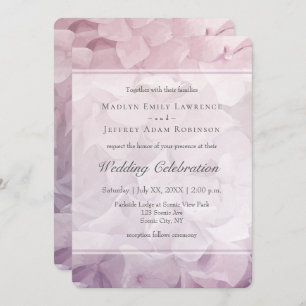 Invitation Mariage floral d'été rose pâle Hydrangea
