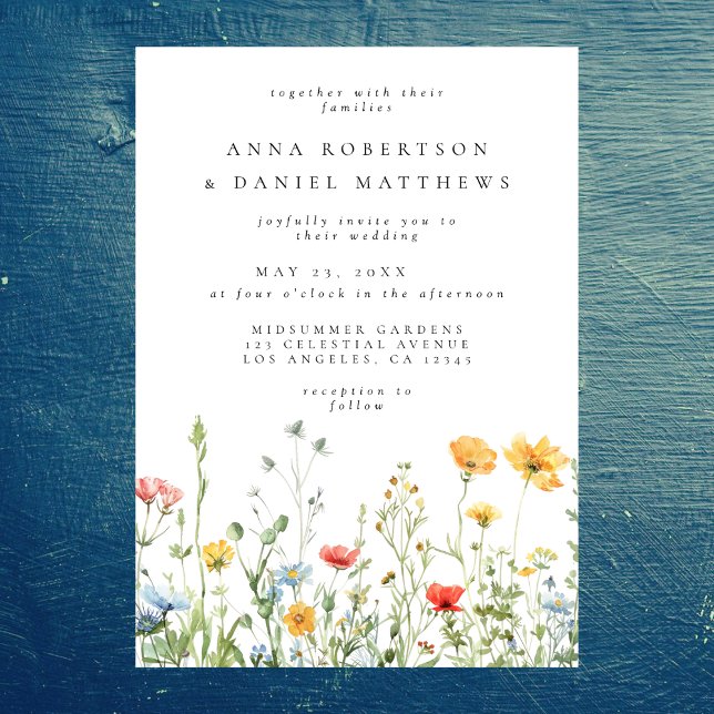 Invitation Mariage floral d'été Whimsical (Créateur téléchargé)