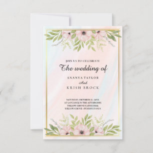 Invitation Mariage Floral doux et rose