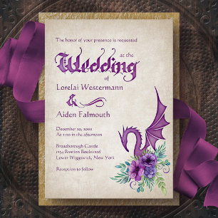 Invitation Mariage Floral Dragon