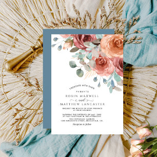 Invitation Mariage floral Dreamy Dusty Blue Ethereal