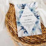 Invitation Mariage floral Dusty Blue Boho<br><div class="desc">Les fleurs et le vert bleu et bleu Dusty ont été peints à la main dans l'aquarelle avec l'herbe de pampas pour créer ce Faire-part de mariage Boho. Le blues est idéal pour les mariages d'été, les mariages de plage, les mariages de automne, les mariages rustiques et les mariages d'hiver....</div>