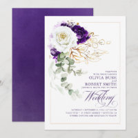 Mariage floral Eggplant Purple Royal Chic Boho