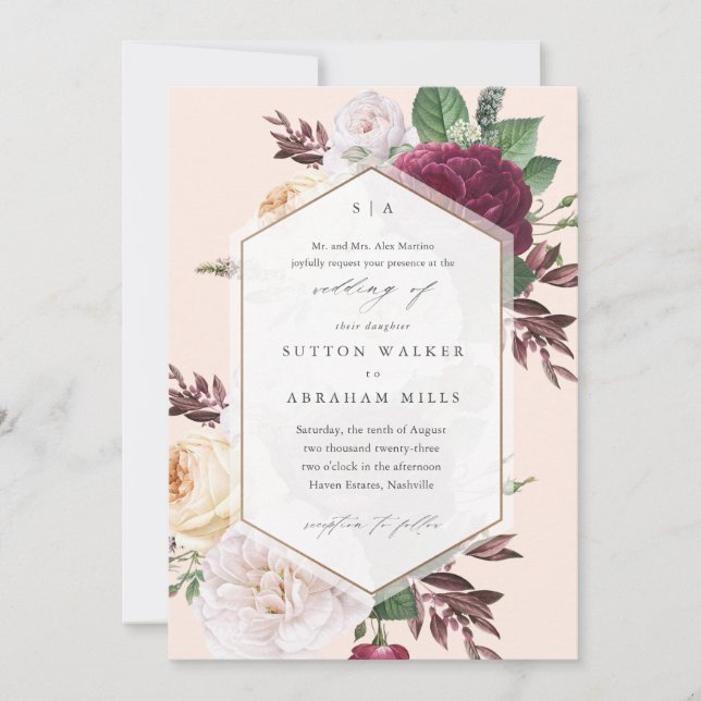 Invitation Mariage Floral Élégant (Devant)