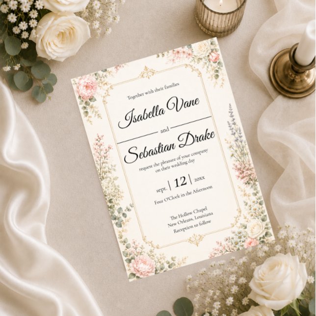 Invitation Mariage Floral Élégant (Créateur téléchargé)