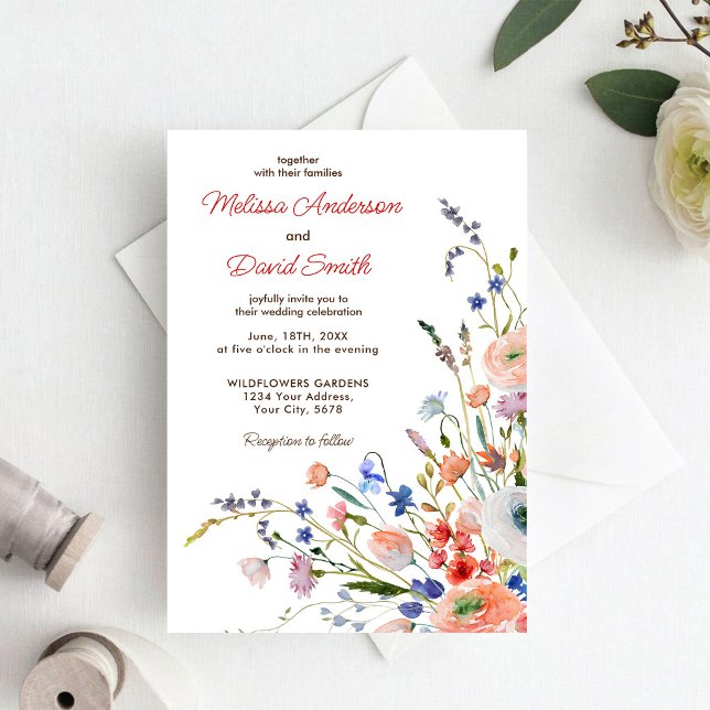 Invitation Mariage Floral Élégant (Créateur téléchargé)