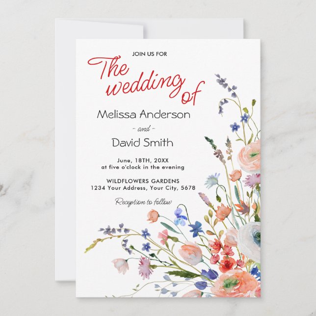 Invitation Mariage Floral Élégant (Devant)